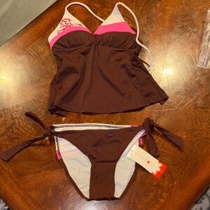 Hula Honey Brown and Pink Bikini Set